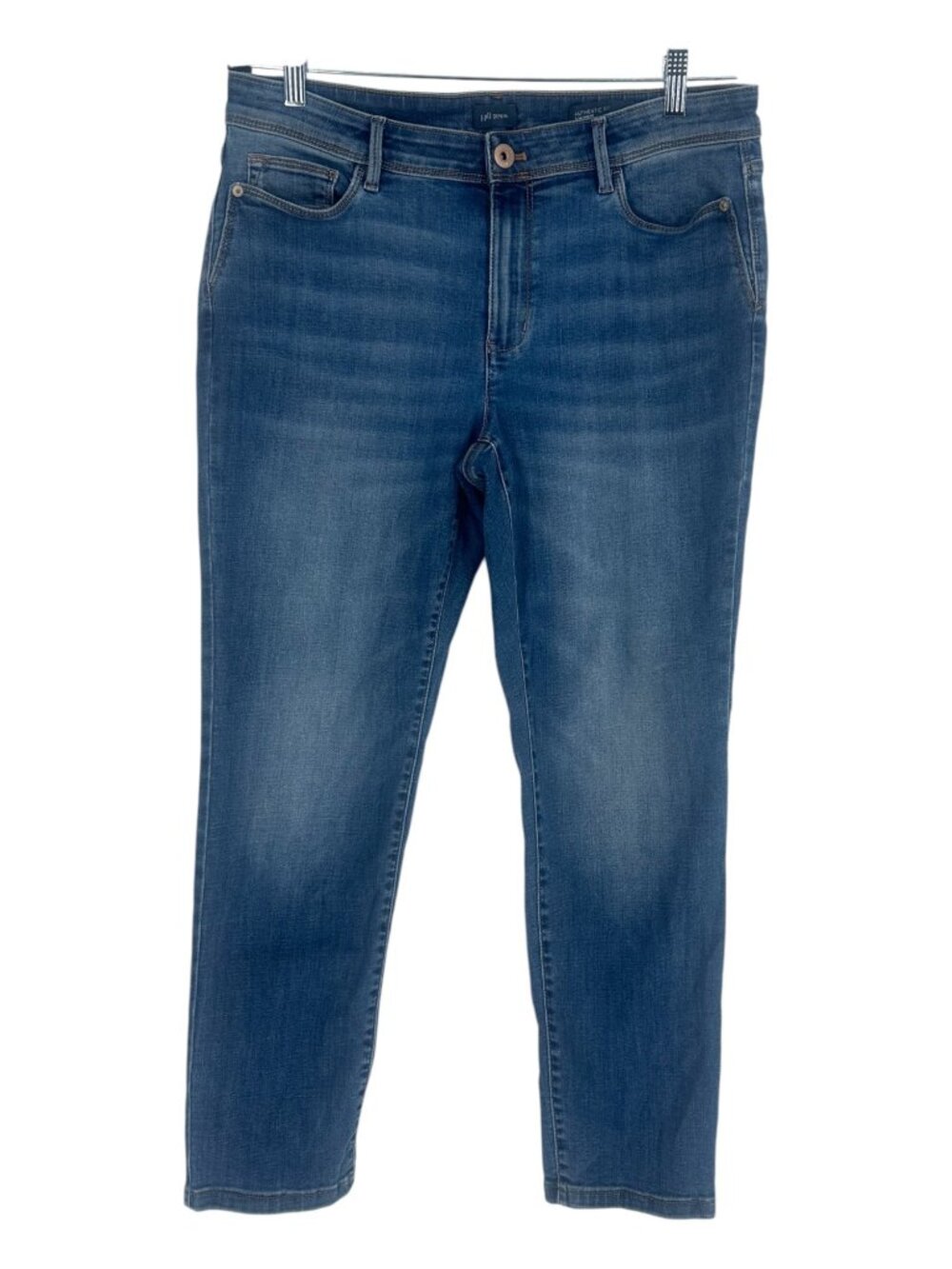 J Jill Authentic Fit Slim Ankle Jeans Womens 12 Medium Wash Blue Denim Stretch - Picture 4 of 11